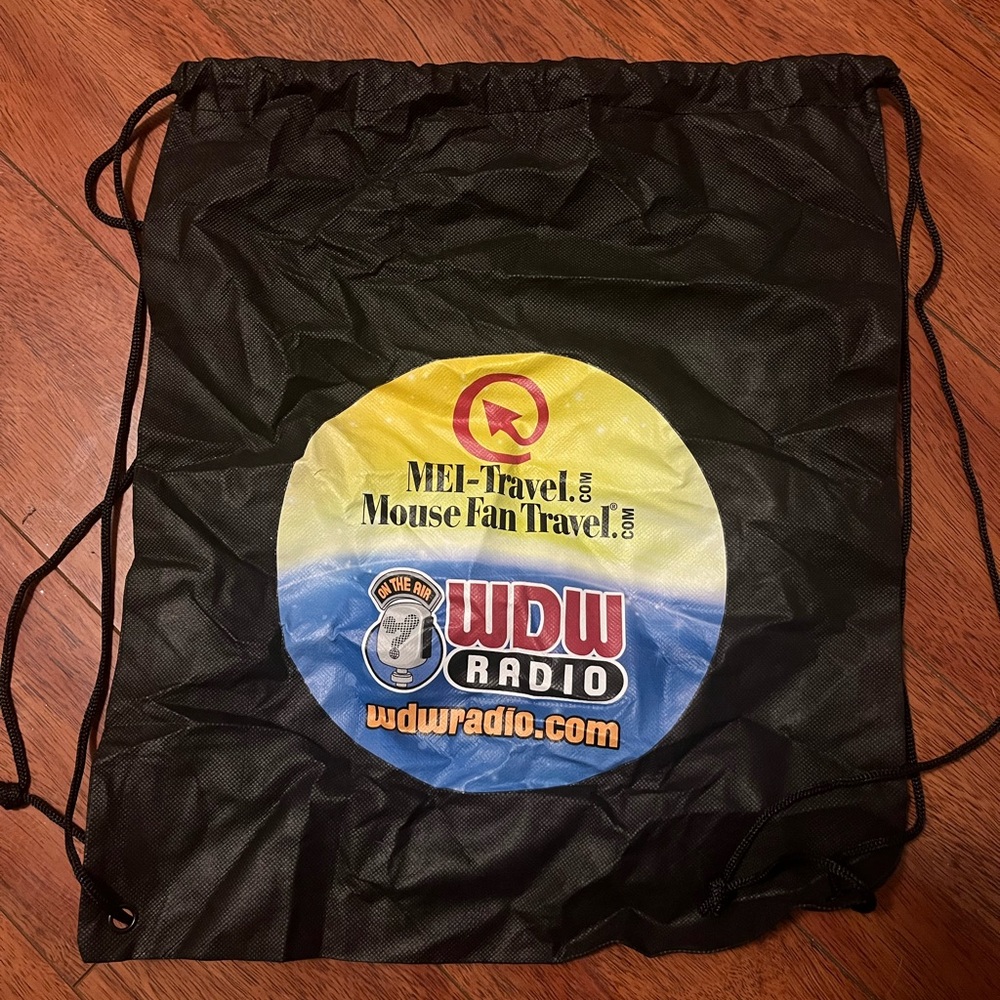 walt disney world radio drawstring bag